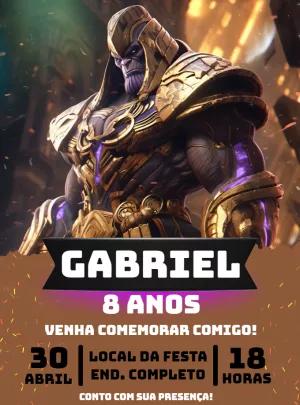 Convite de Aniversário Thanos para Editar e Imprimir Online