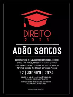 Convite de Formatura Direito Moderno para Editar Online