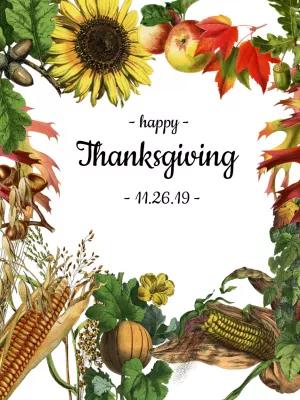 Thanksgiving Invitation with Autumn Decor to Edit Online