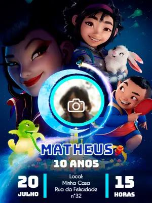 Convite Aniversário A Caminho da Lua com Foto para Editar