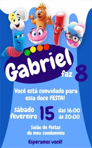 Convite de Aniversário Tema Doces e Guloseimas para Editar