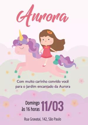 Convite Aniversário Jardim Encantado com Princesa para Editar