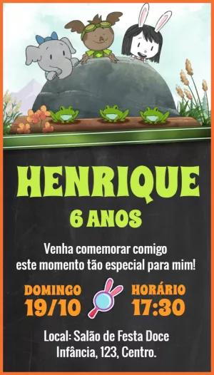 Convite Aniversário Elinor a Curiosa para Editar Online