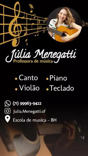 Cartão de Visita Professor de Música com Foto para Editar Online