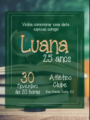 Convite de Aniversário Tema Professora para Editar Online