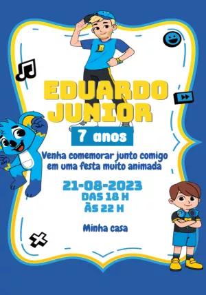 Convite de Aniversário Brancoala para Editar Online