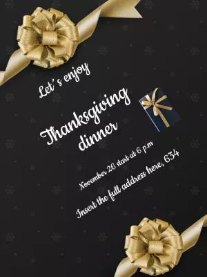 Elegant Thanksgiving Dinner Invitation to Edit Online