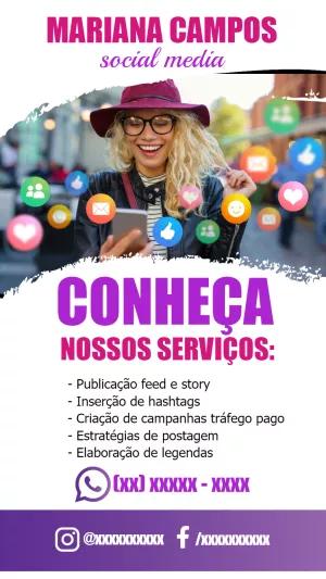 Cartão de Visita Social Media Moderno para Editar Online