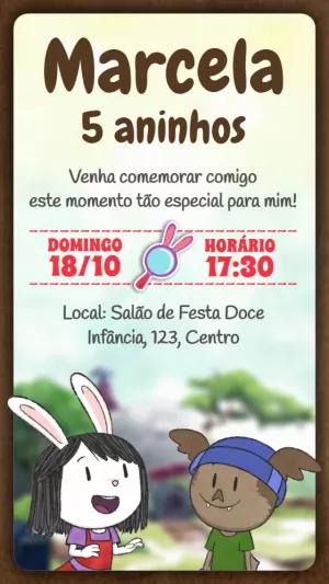 Convite Aniversário Elinor a Curiosa para Editar Online