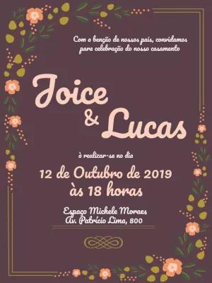 Convite de Casamento Floral Elegante para Editar Online