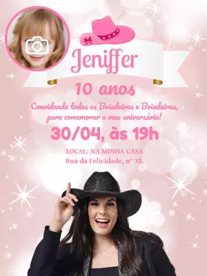 Convite Aniversário Ana Castela com Foto para Editar Online