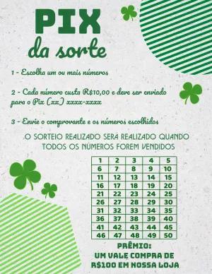 Rifa Pix da Sorte com Trevo para Editar Online
