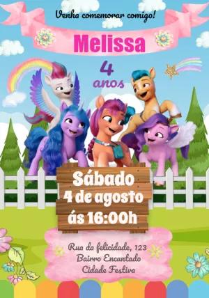 Convite de Aniversário My Little Pony Editável Online