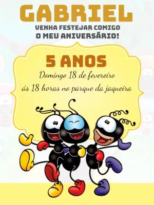 Convite de Aniversário Smilinguido para Editar Online