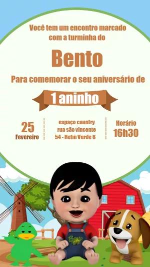 Convite Aniversário Fazendinha com Animais para Editar Online