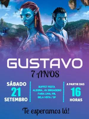Convite de Aniversário Avatar com Personagens para Editar Online