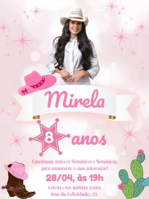 Convite Aniversário Ana Castela Boiadeira para Editar com Foto