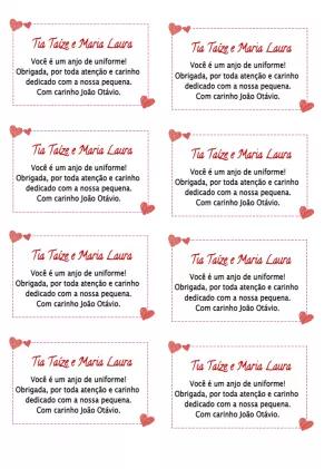 Tag de Agradecimento com Corações para Editar Online