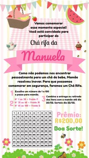 Convite Chá Rifa Piquenique para Editar e Imprimir