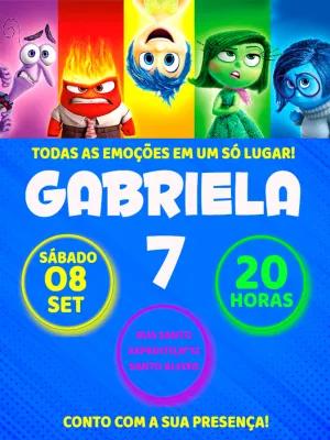 Convite de Aniversário DivertidaMente com Personagens para Editar