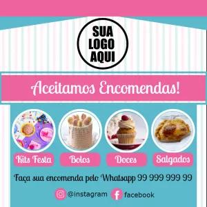 Post Editável de Doces e Festas para Divulgar seu Negócio