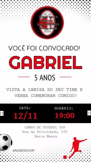 Convite de Aniversário Futebol Estilo Convocação para Editar