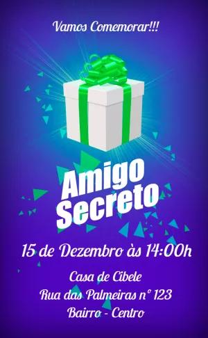 Convite Amigo Secreto Moderno para Editar Online