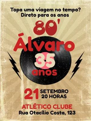 Convite de Aniversário Anos 80 Retrô para Editar Online