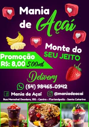 Folheto de Açaí com Promoção para Editar Online