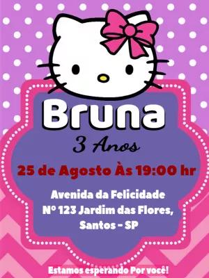 Convite de Aniversário Hello Kitty Editável Online