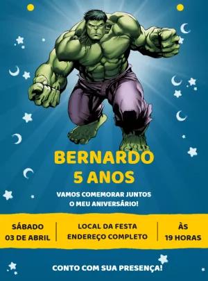 Convite de Aniversário do Incrível Hulk para Editar Online