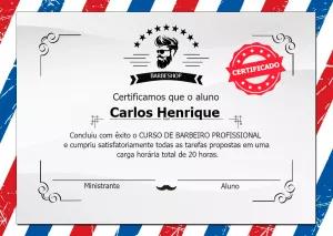 Certificado de Barbeiro Profissional para Editar Online