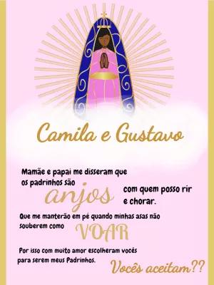 Convite Padrinhos Nossa Senhora Aparecida para Editar Online