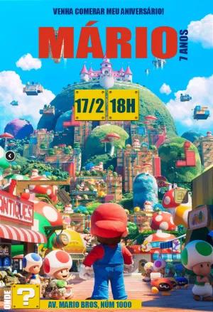Convite de Aniversário Super Mario Bros o Filme para Editar