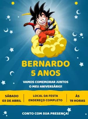 Convite de Aniversário Dragon Ball Z para Editar Online