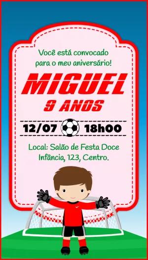 Convite Aniversário Goleiro de Futebol para Editar Online