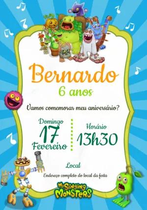 My Singing Monsters Birthday Invitation to Edit Online