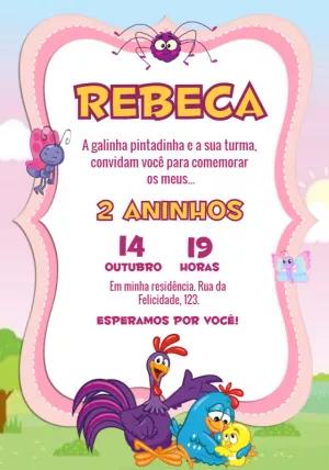 Convite Aniversário Galinha Pintadinha com a Turma para Editar