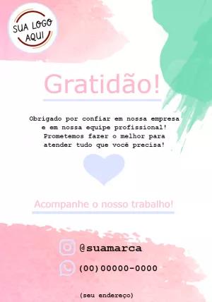 Cartão de Agradecimento Aquarelado para Editar Online