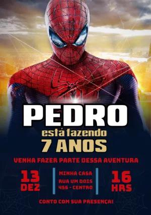 Convite de Aniversário Homem Aranha para Editar Online