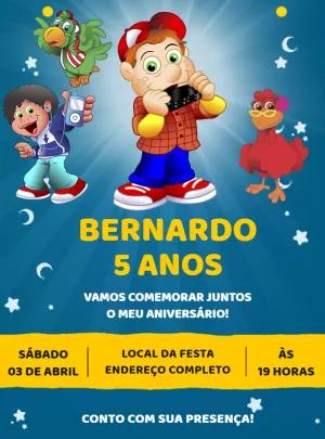 Convite de Aniversário Cocoricó com Personagens para Editar