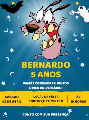 Convite Aniversário Coragem o Cão Covarde para Editar Online