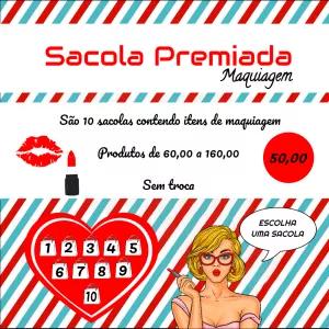 Arte Editável Sacola Premiada Maquiagem para Divulgar Online