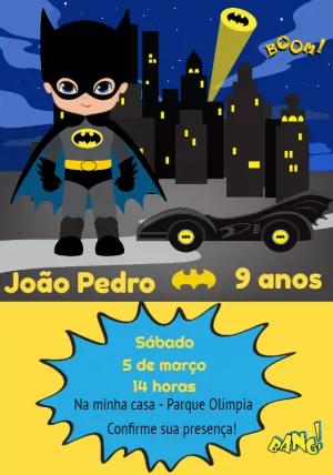 Convite Aniversário Batman Toy para Editar Online