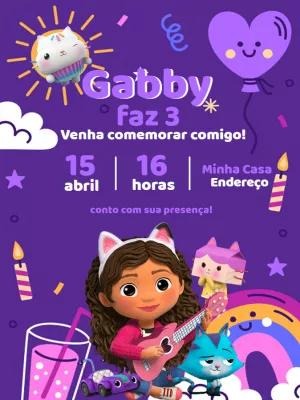 Convite Aniversário Casa Mágica da Gabby Editável Online