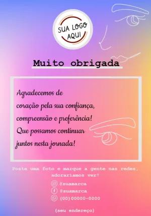 Cartão de Agradecimento Moderno para Cliente para Editar