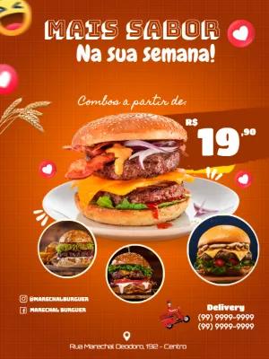 Flyer de Hamburgueria com Oferta Especial para Editar Online