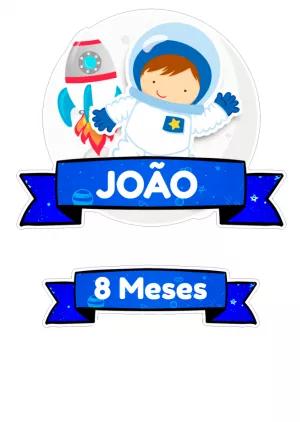 Topo de Bolo Astronauta para Editar e Imprimir Online