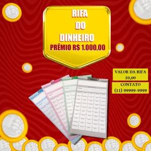 Modelo de Rifa de Dinheiro para Editar e Imprimir Agora