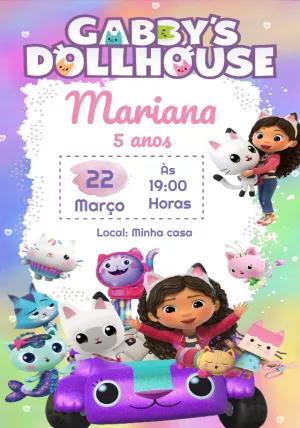 Convite de Aniversário A Casa Mágica da Gabby para Editar
